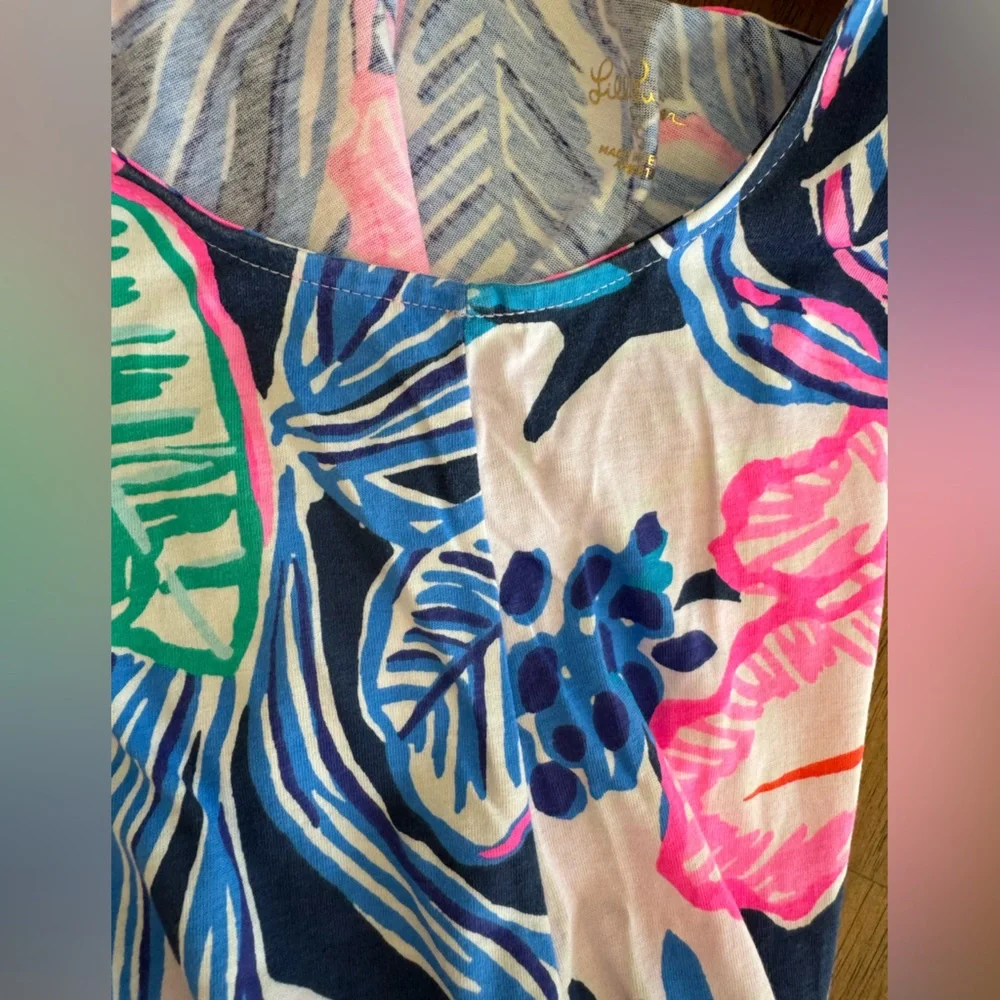 Lilly Pulitzer Skyelar Tank Dress SZ S High Tide Navy Sugar Mambo